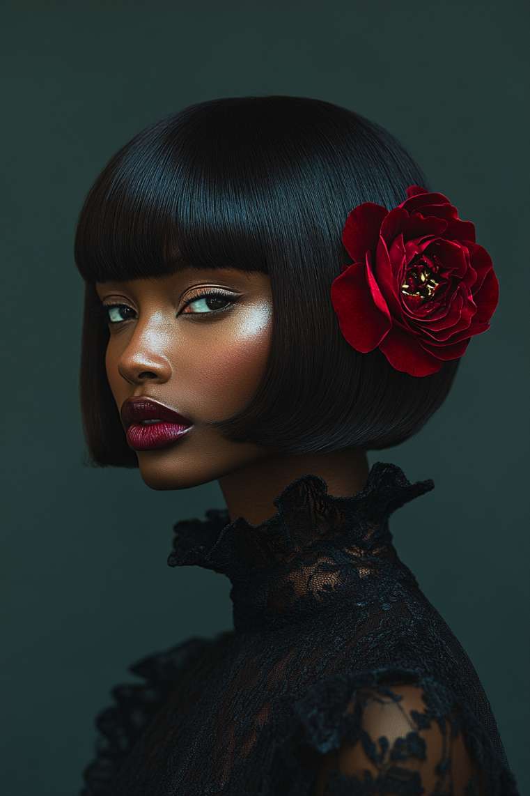 Bowl Cut With Face-Framing Layers