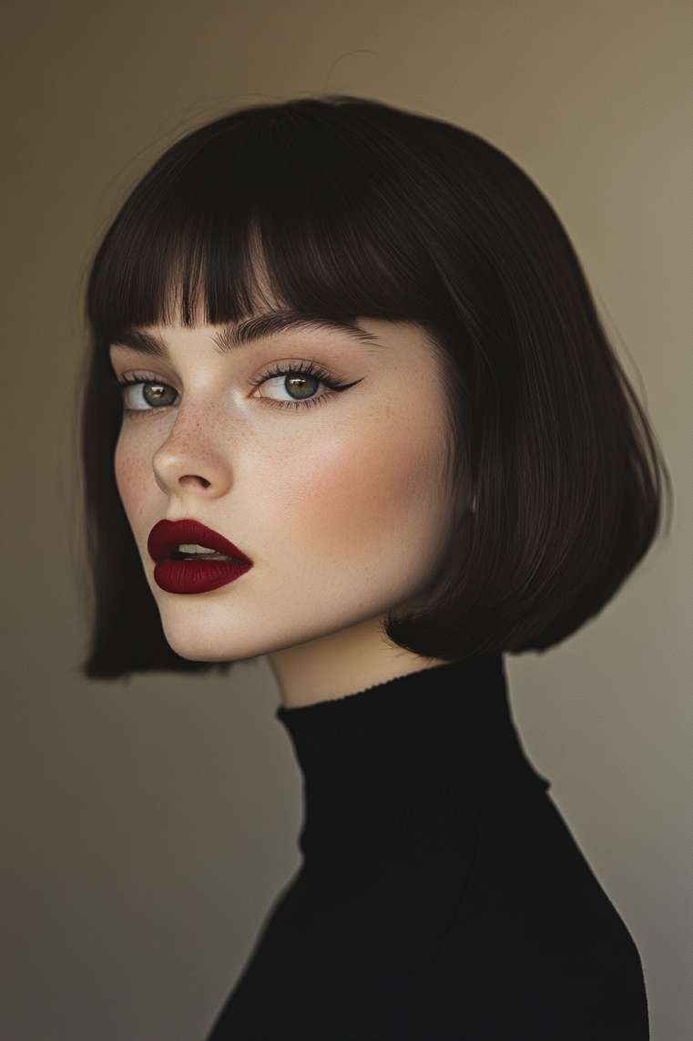 Bowl Cut With Tucked Behind Ear