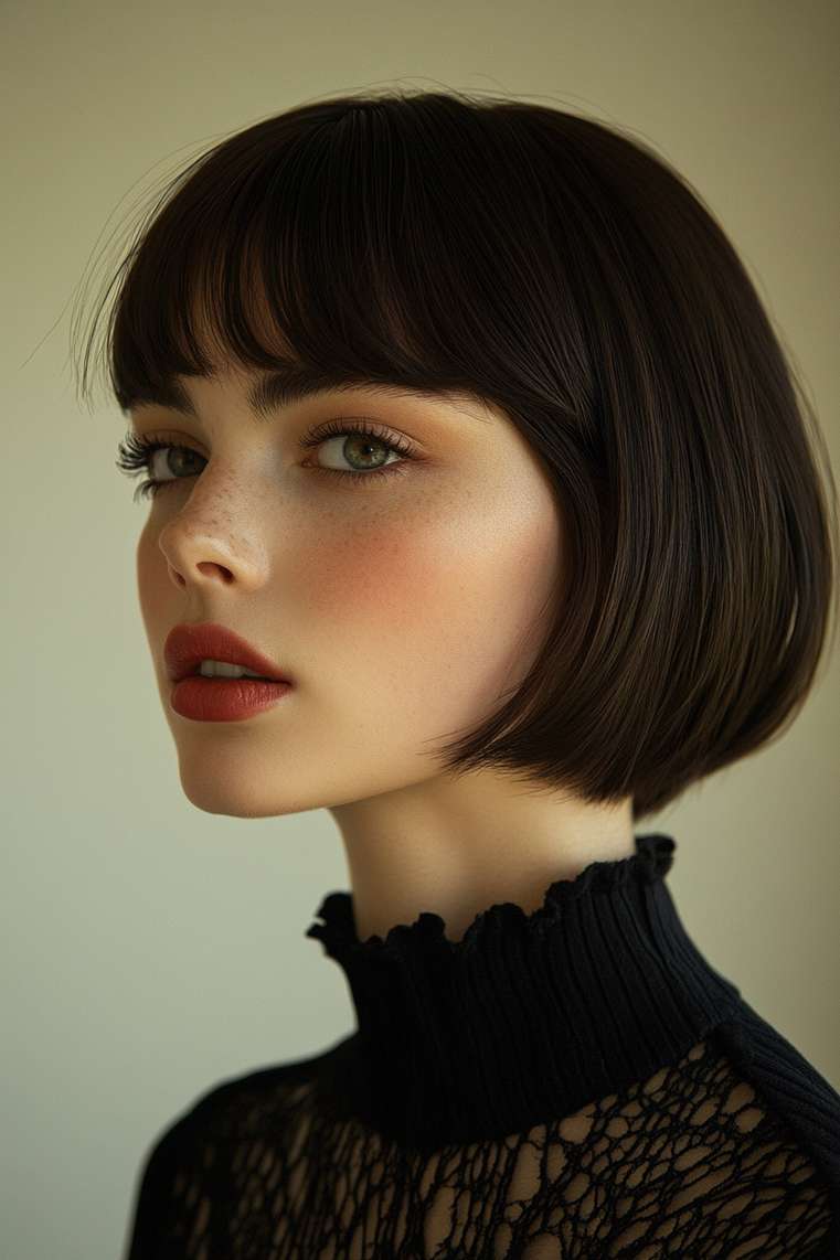 Bowl Cut With a Deep Side Part
