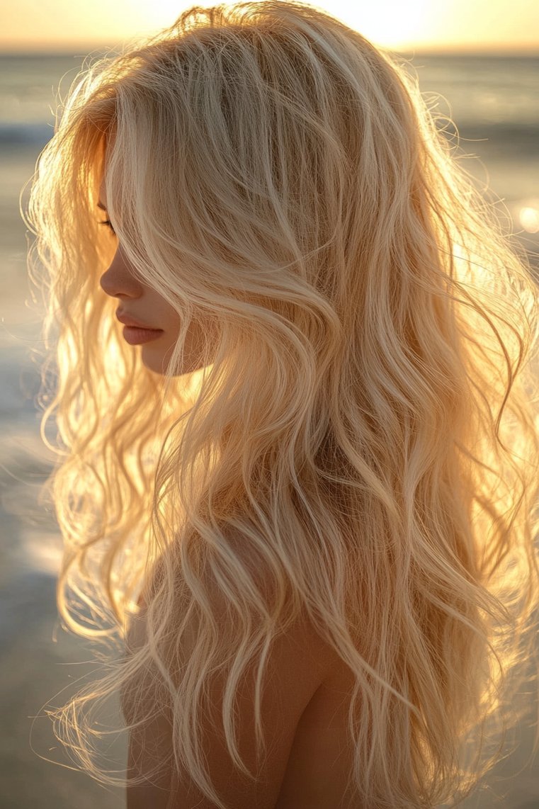 Beachy Blonde Balayage Waves