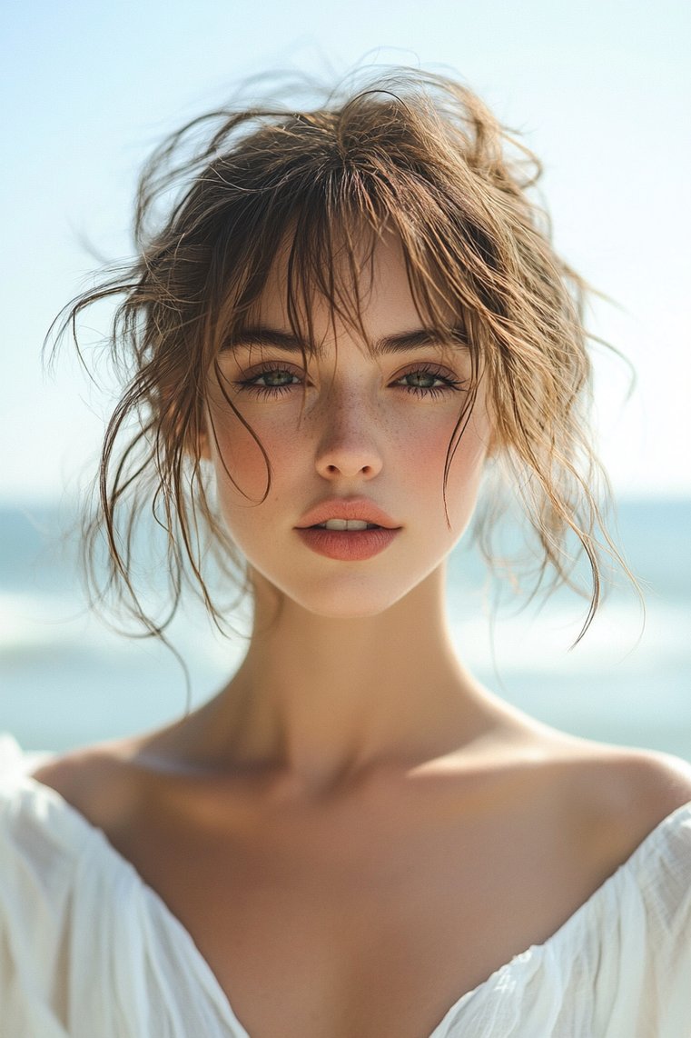 Beachy Waves With Micro Bangs