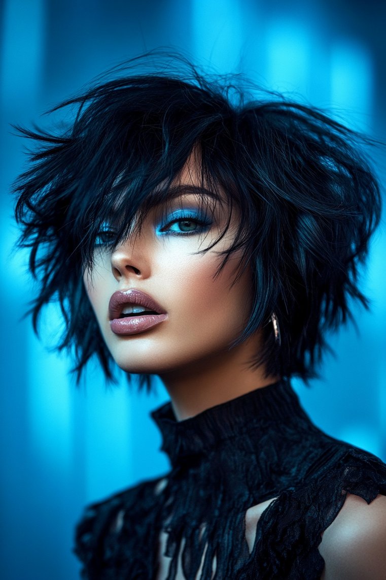Black With Blue Underlights