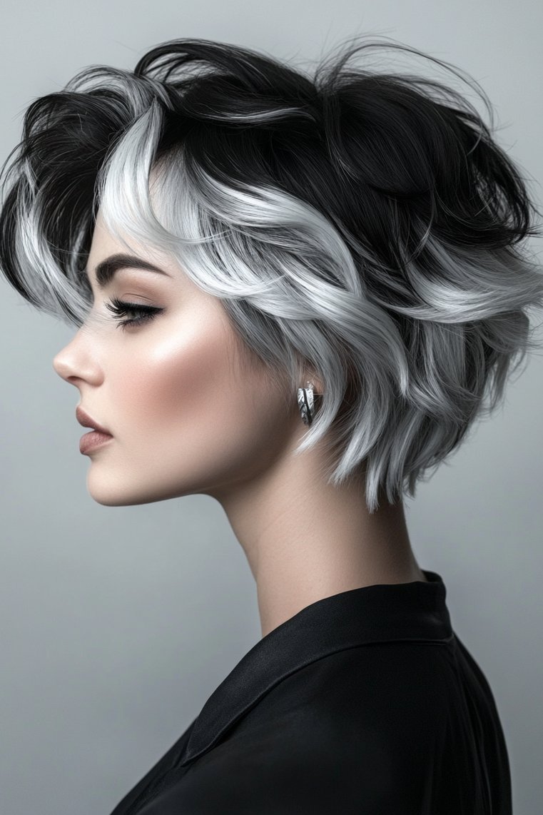 Black and Silver Ombre