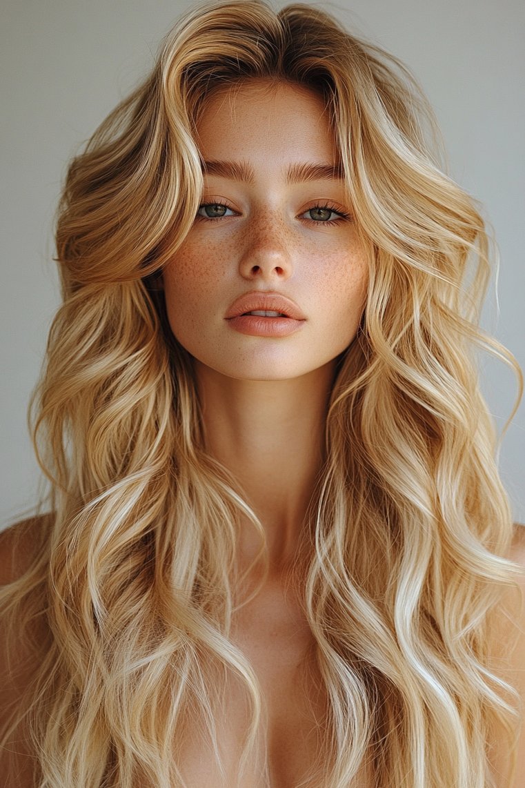Blonde Balayage With Root Fade