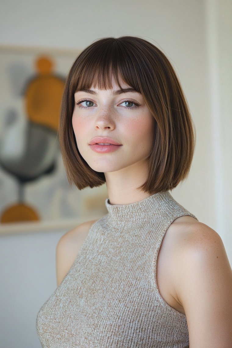 Blunt Bangs With Bob