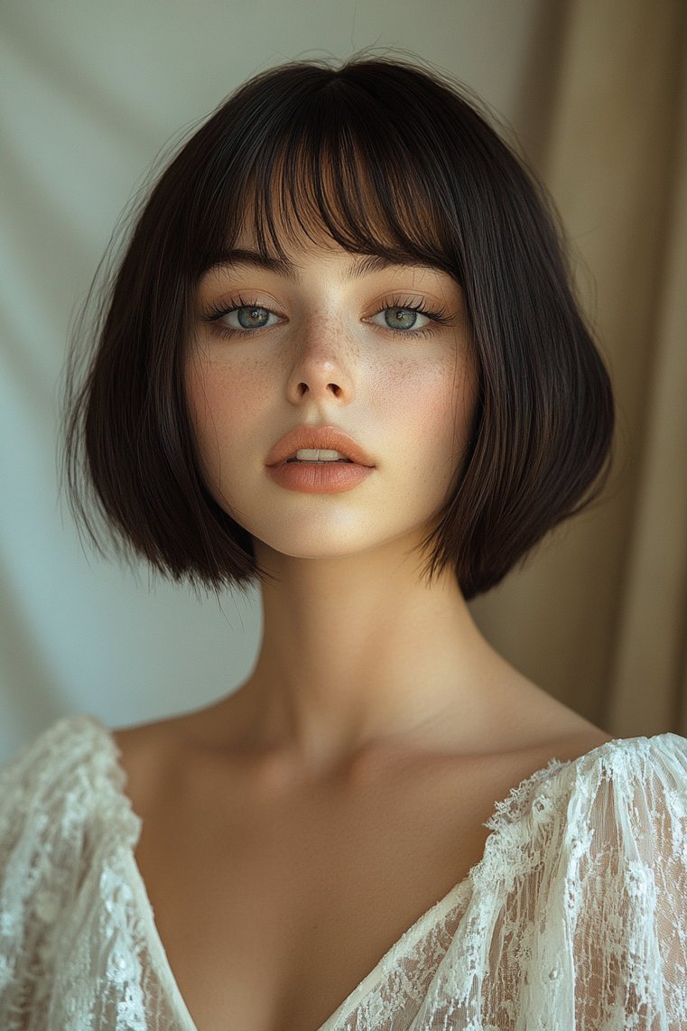 Blunt Bangs With Bob