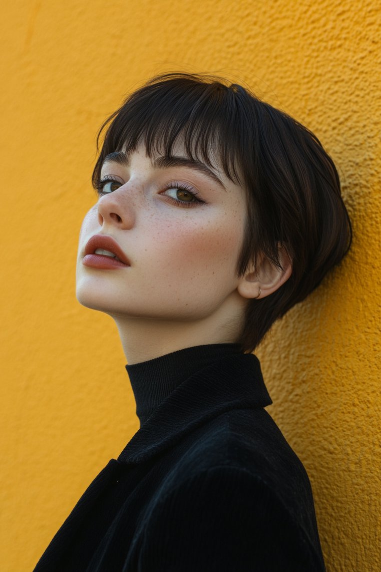 Blunt Bangs With Fade