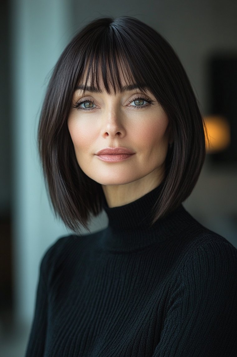 Blunt Bob With Side Bangs