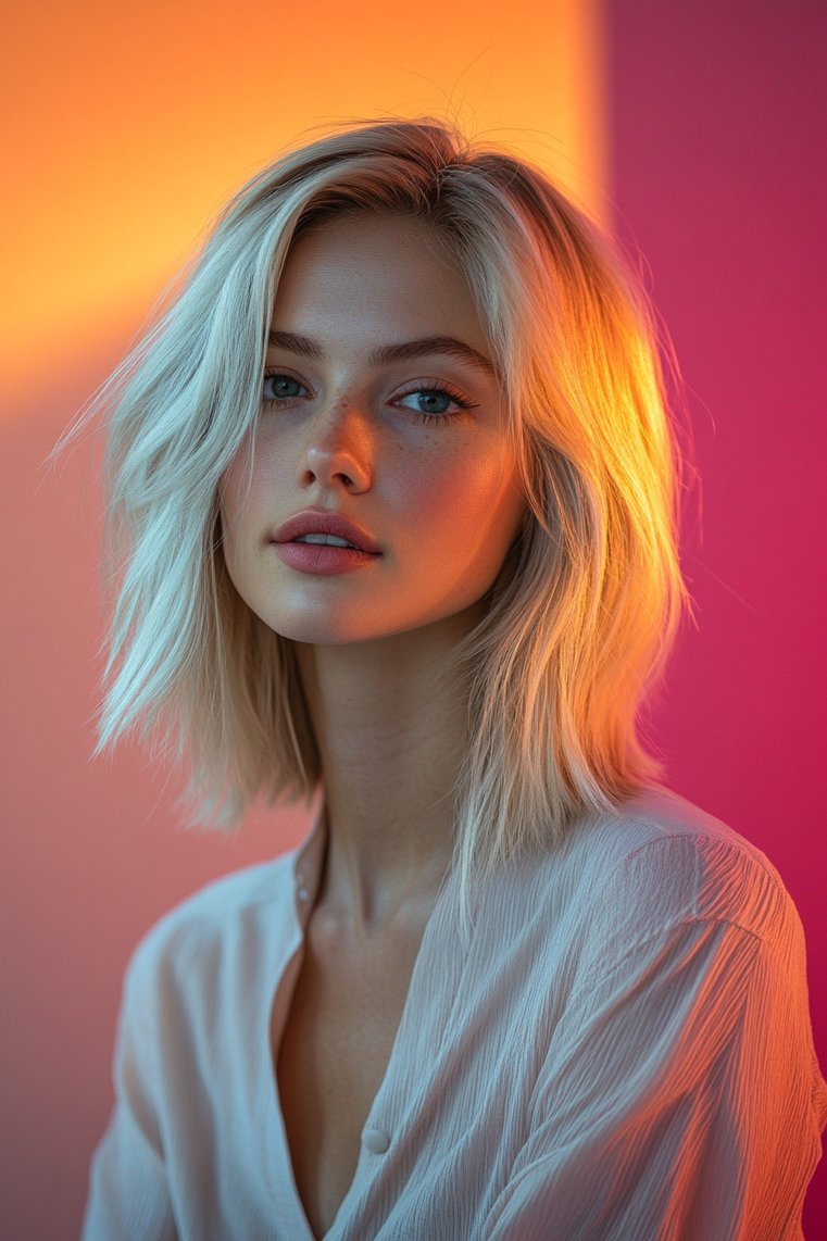 Blunt Cut With Highlights