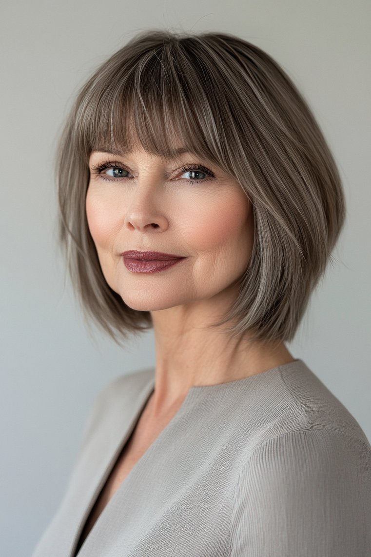 Bob With Side Swept Bangs