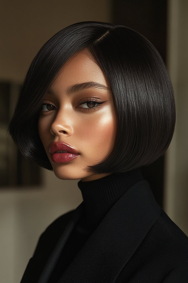 Bob With a Deep Side Part
