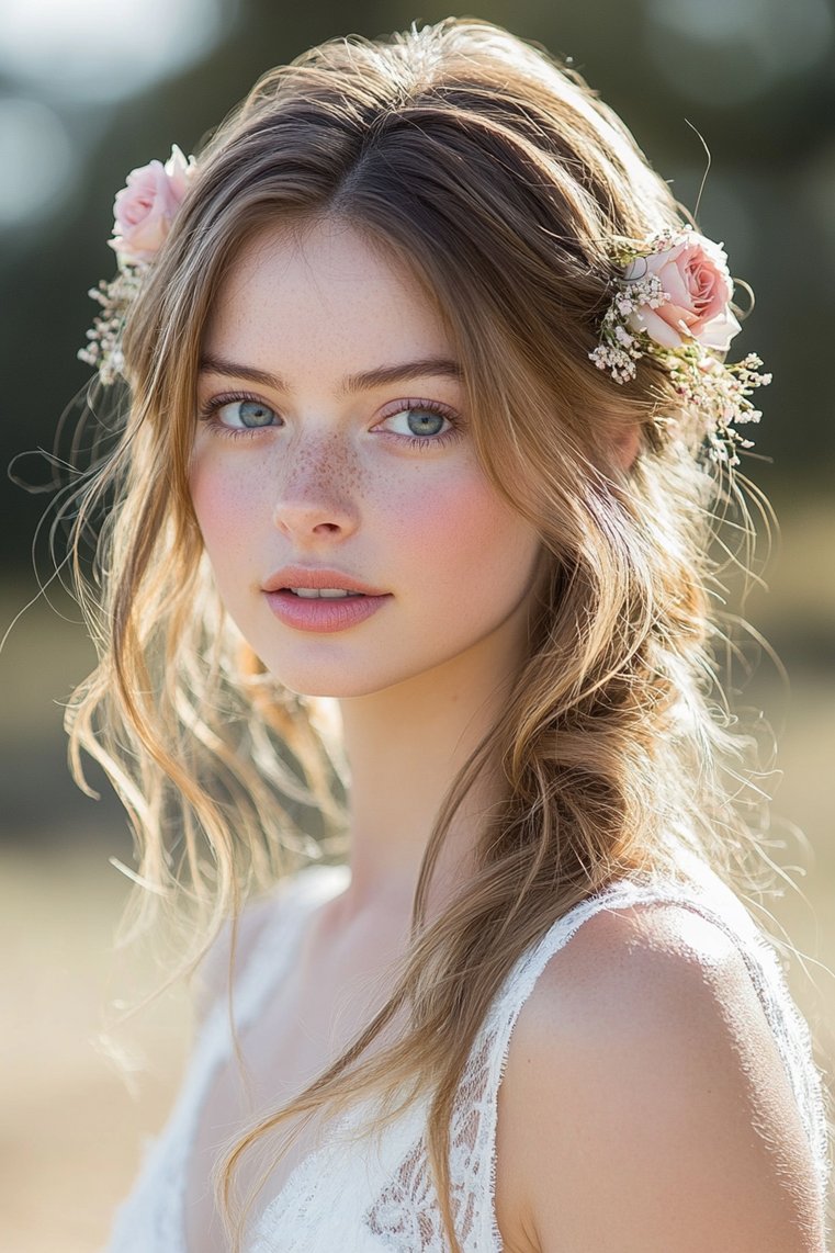 Bohemian Half-Up Style
