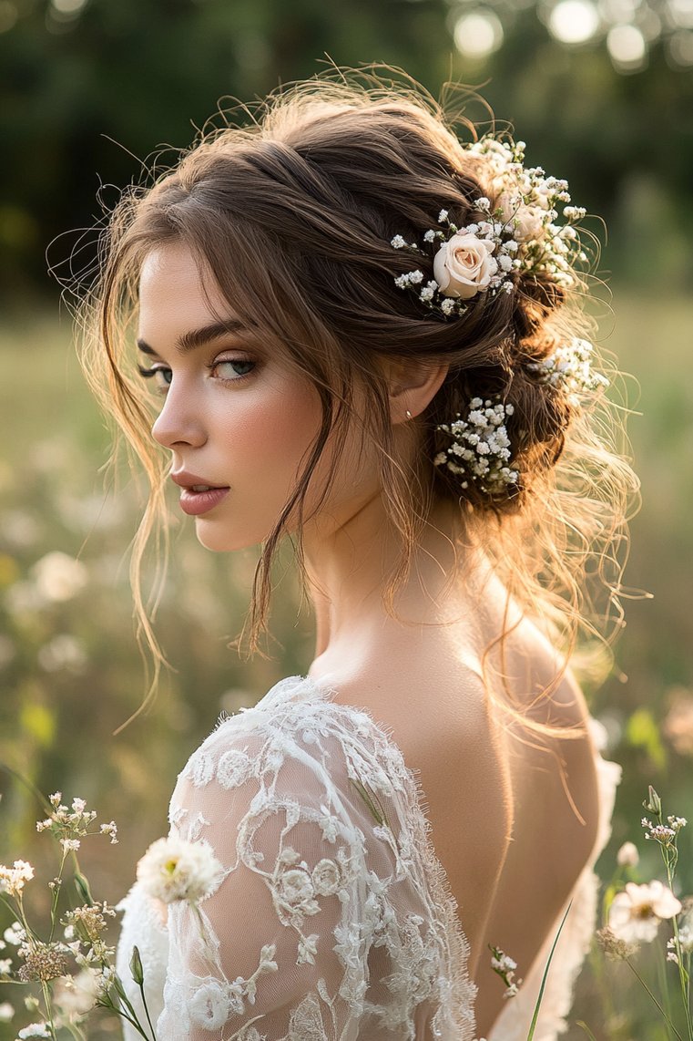 Bohemian Updo With Curls