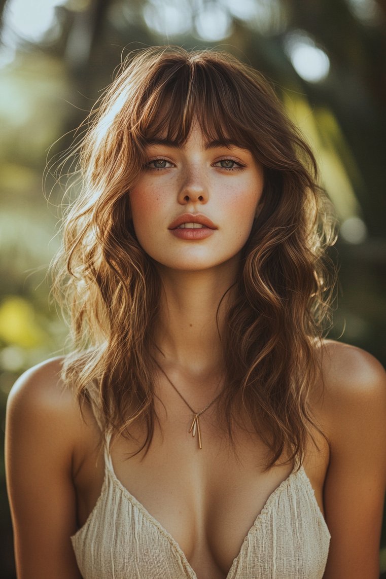 Bohemian Waves With Micro Bangs