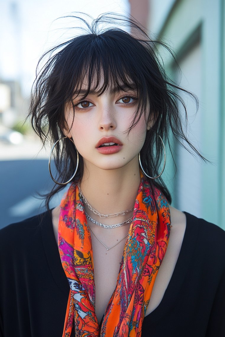 Bold Accessories With Micro Bangs