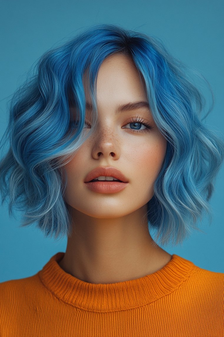Bold Blue Balayage for a Statement Look