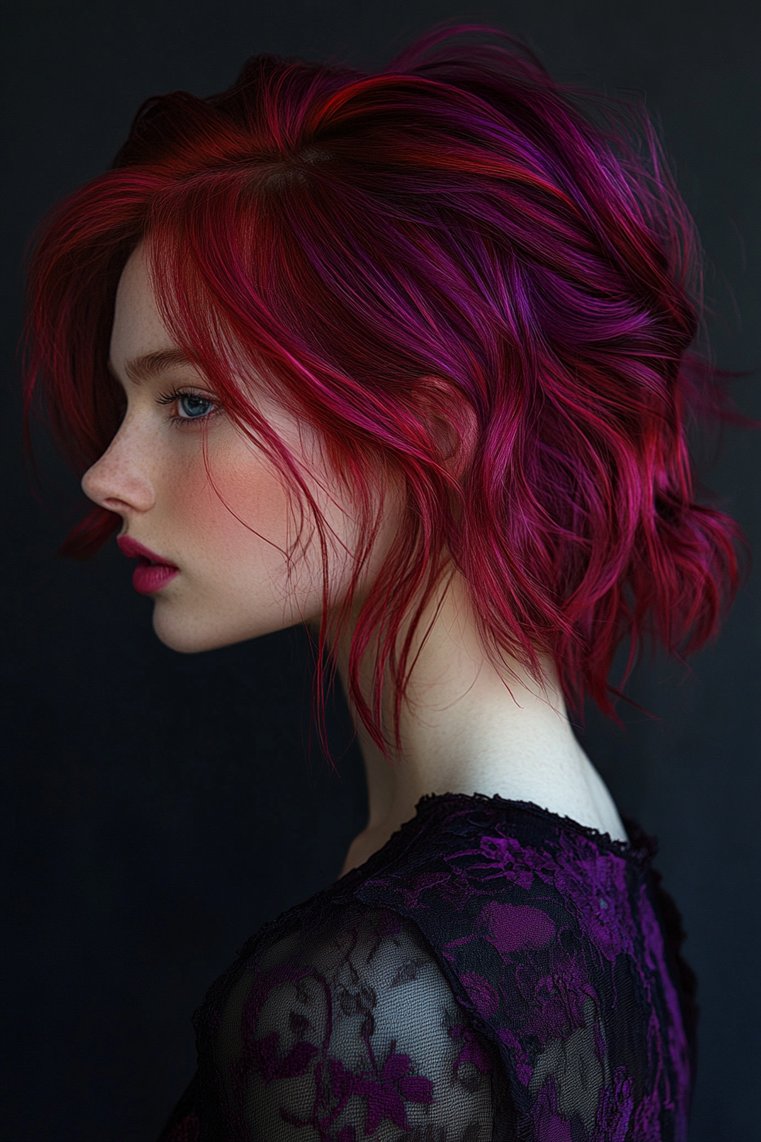 Bold Colored Bixie Haircut