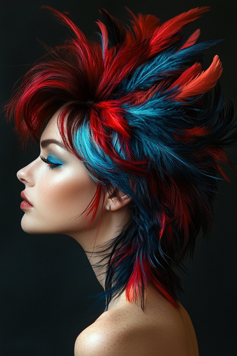 Bold Feathered Hairstyles With Color