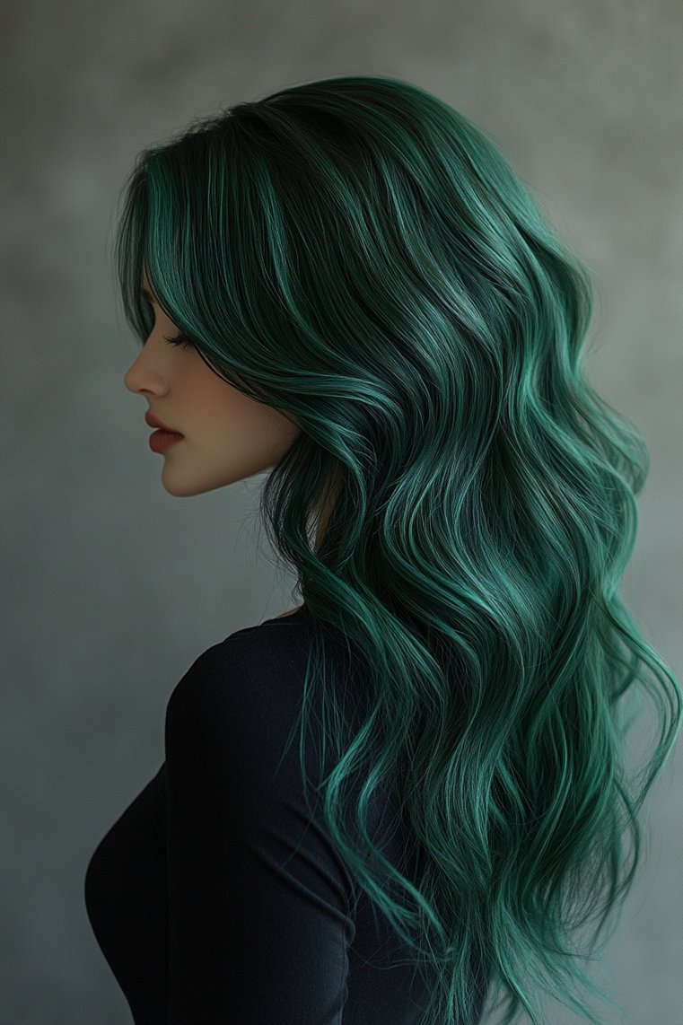Bold Green Balayage