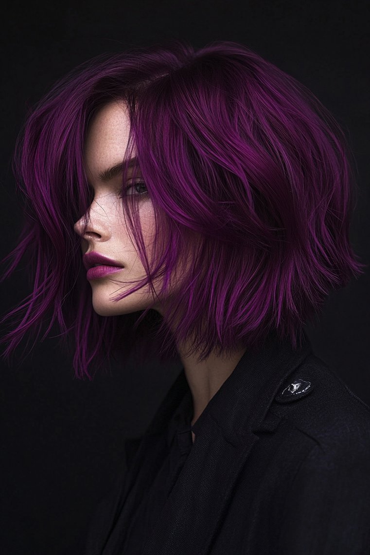 Bold Purple Balayage for a Daring Look