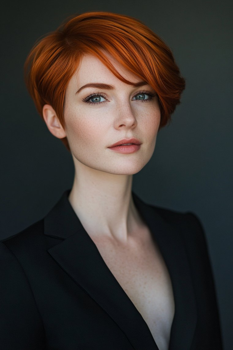 Bold Red Side Part