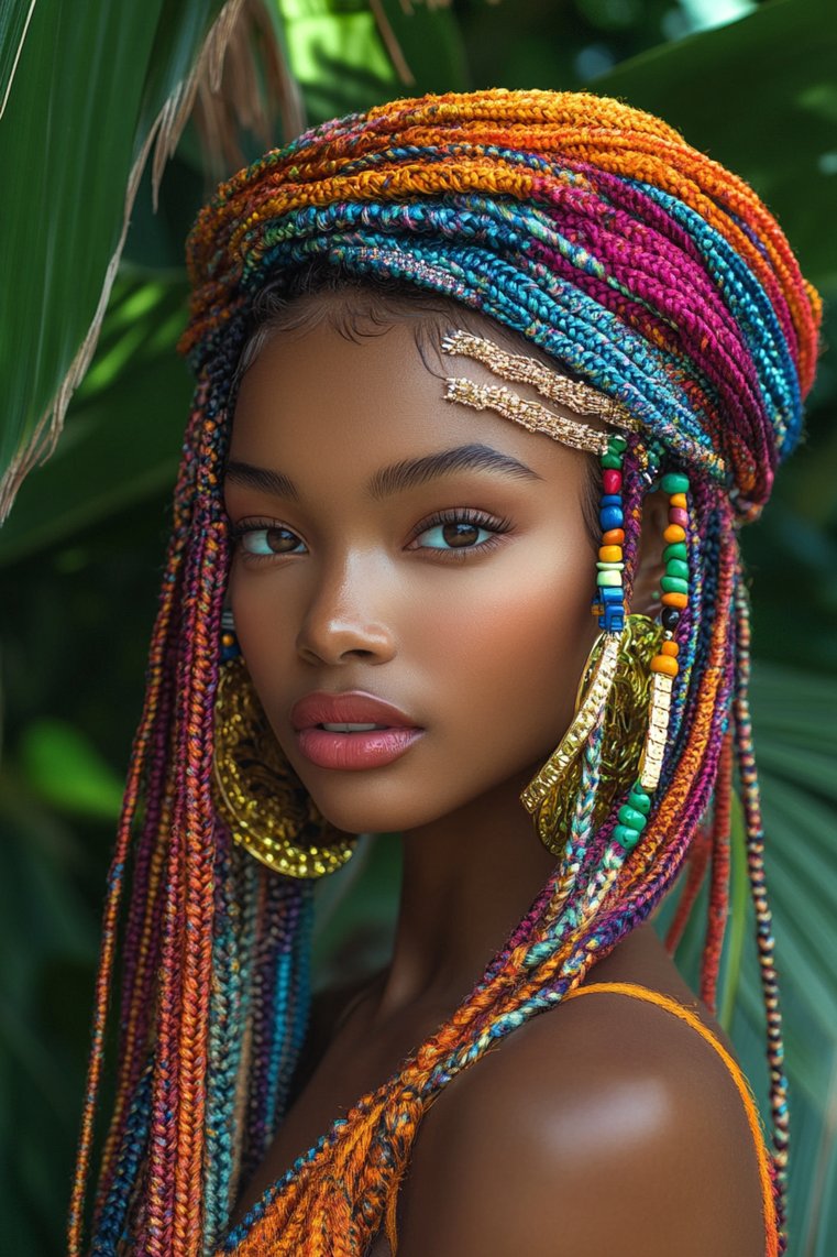 Box Braids With Accessories