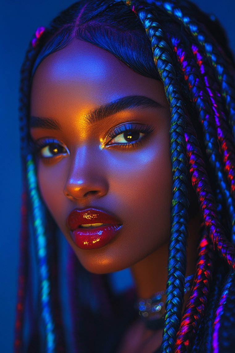 Box Braids With Color Block