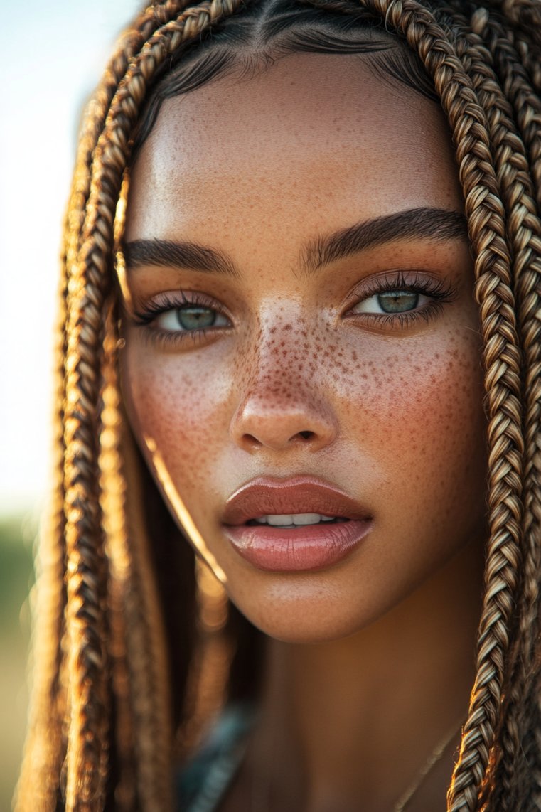 Box Braids With Fade