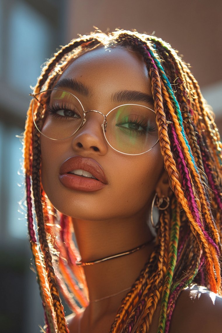 Box Braids With Loose Ends