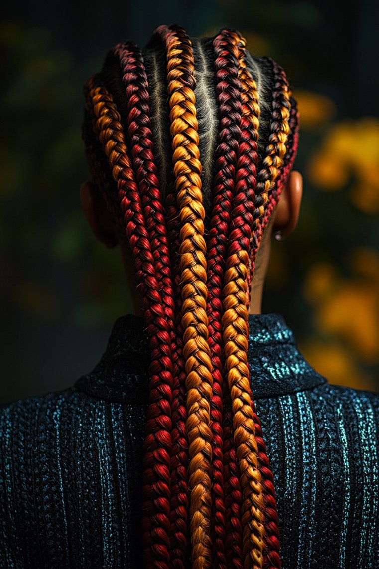Box Braids With Ombre Highlights