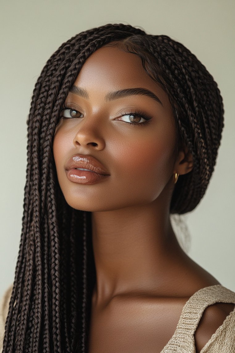 Box Braids With a Thin Braid