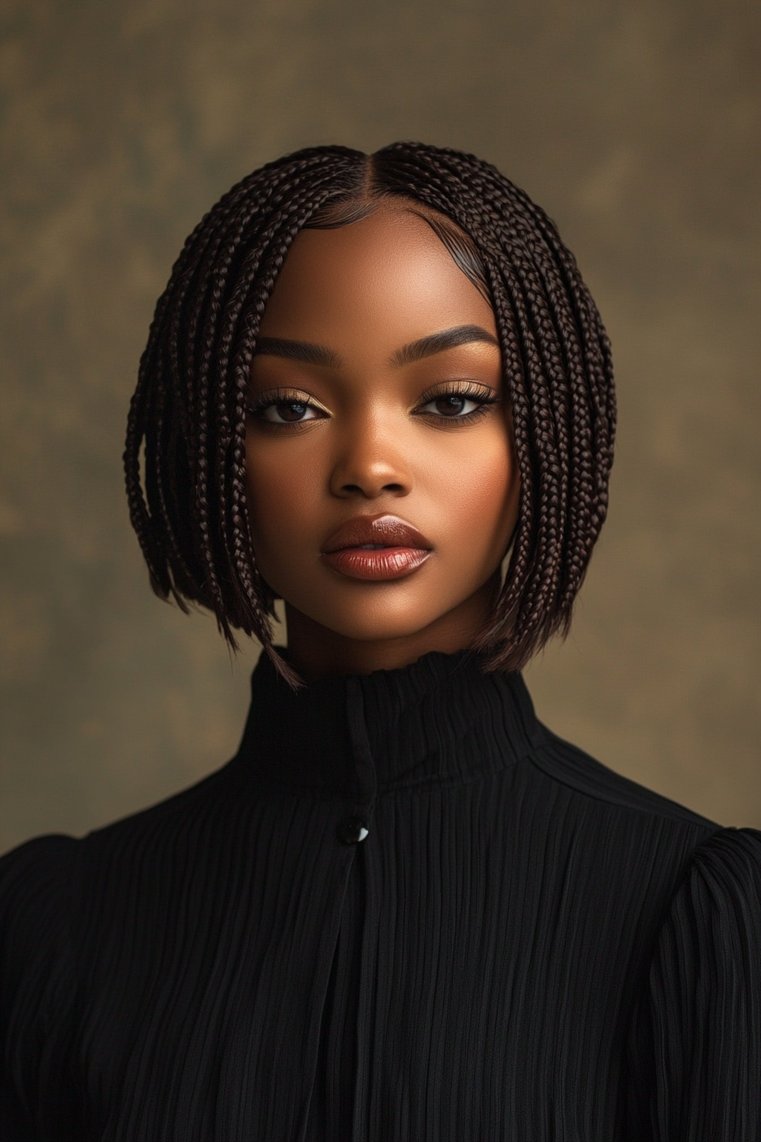 Box Braids in a Bob Style
