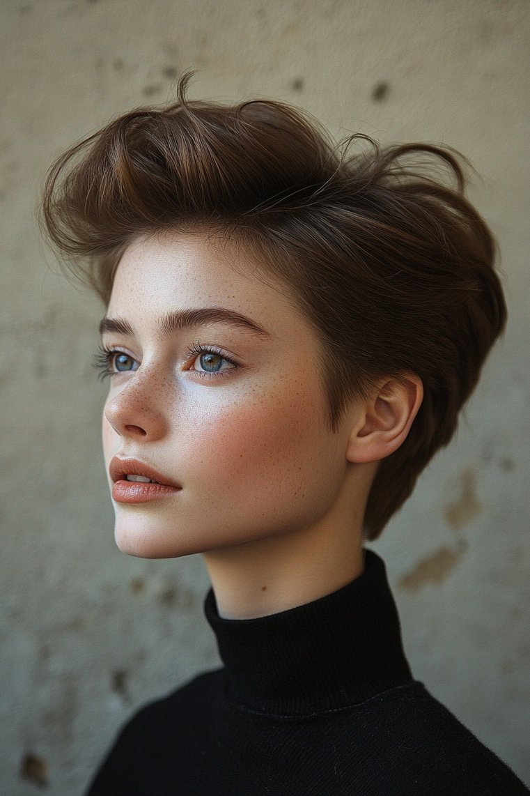 Boy Cut With a Pompadour
