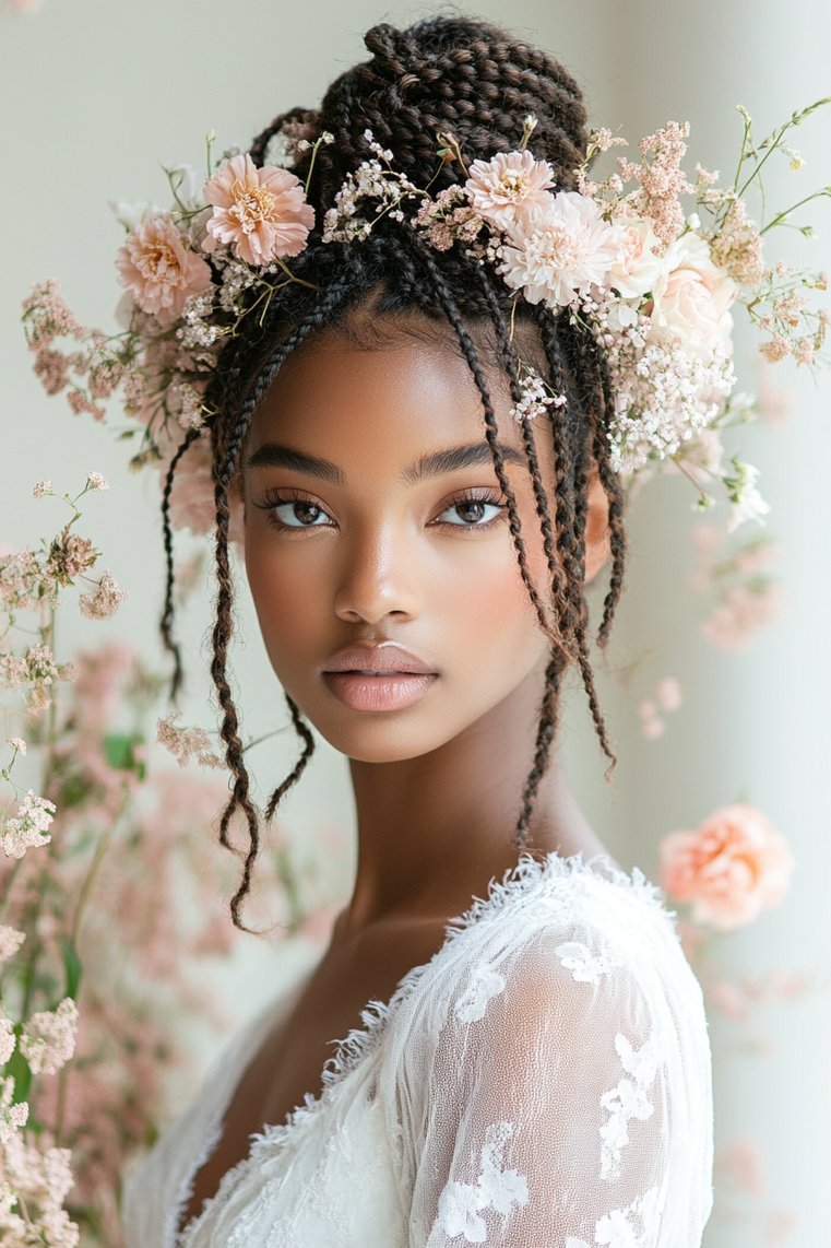 Braided Crown With Box Braids