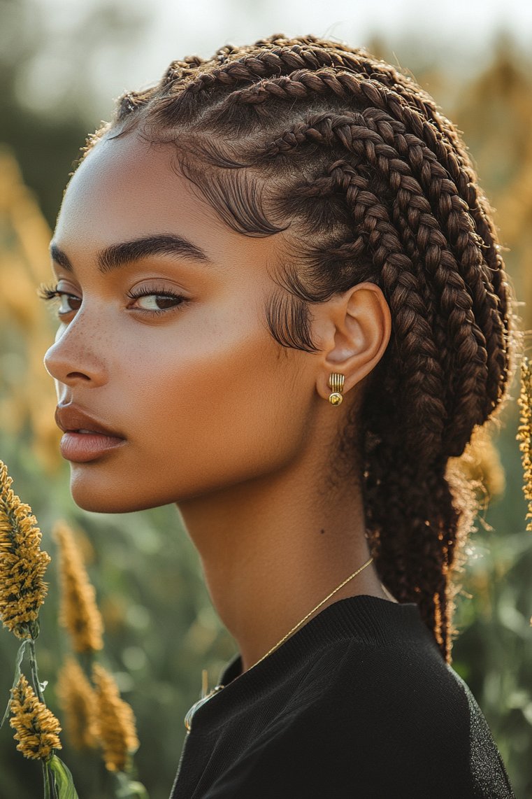 Braided Halo Cornrows