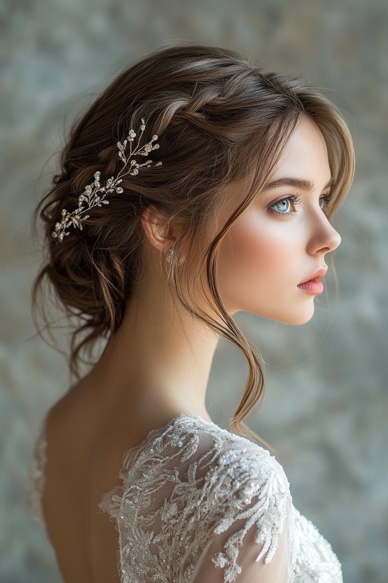 Braided Updo With Loose Strands