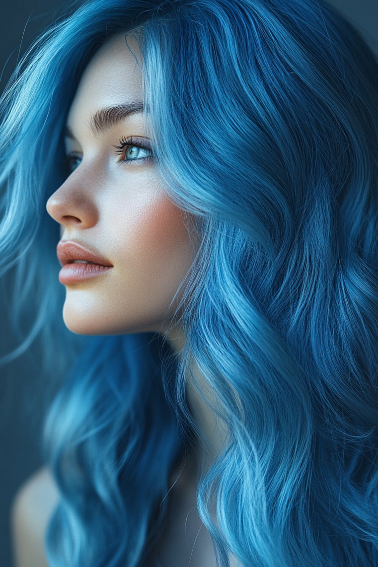 Bright Blue Balayage