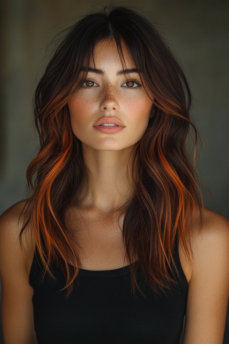 Bright Orange Highlights for a Vibrant Touch