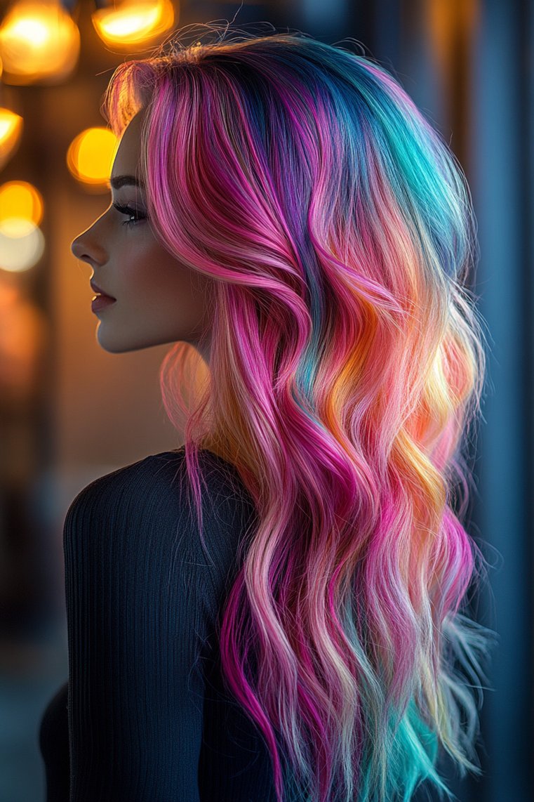 Bright Rainbow Balayage