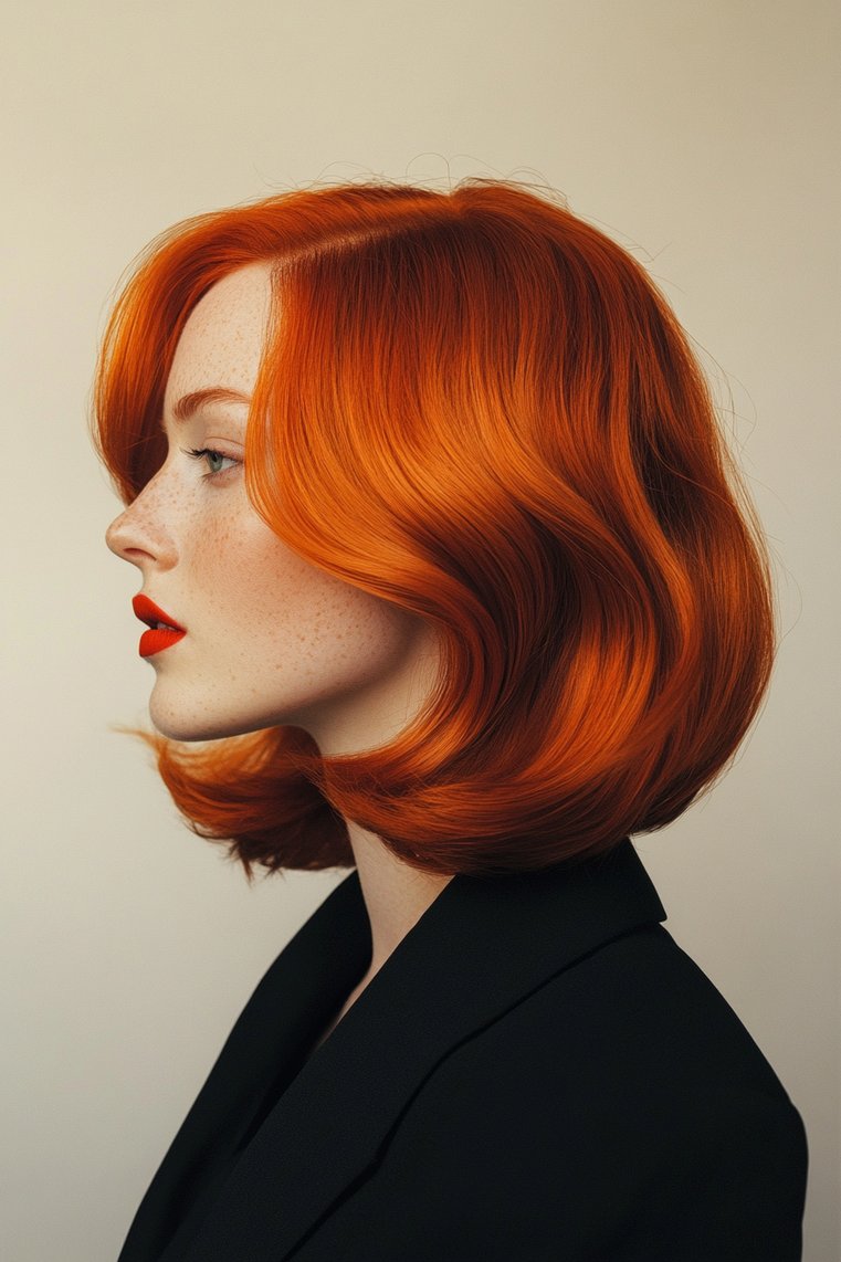 Bright Red Side Bob