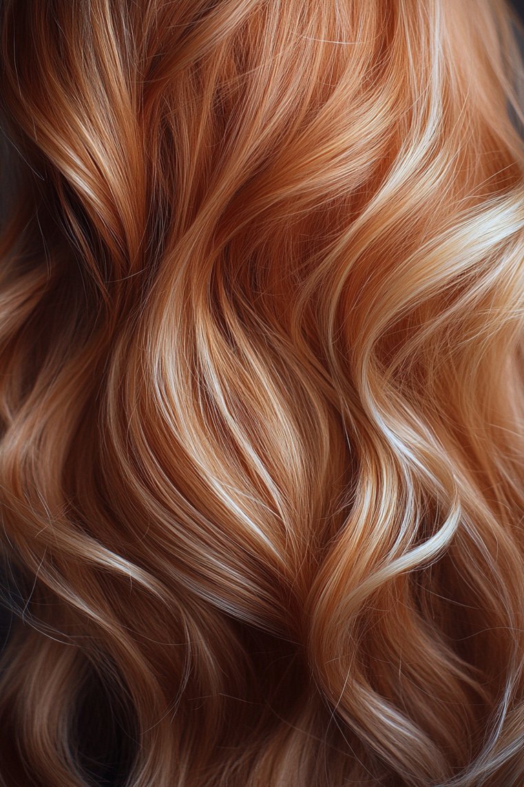 Bright Strawberry Blonde With Silver Accents