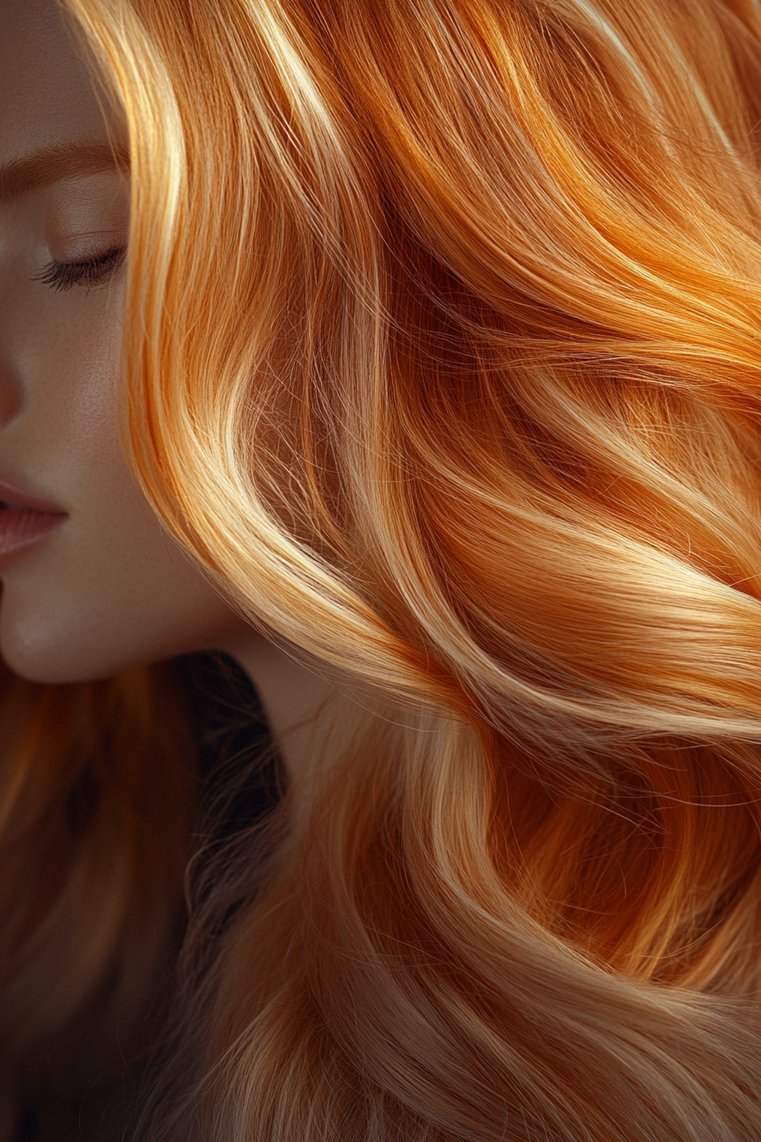 Bright Strawberry Highlights on Blonde
