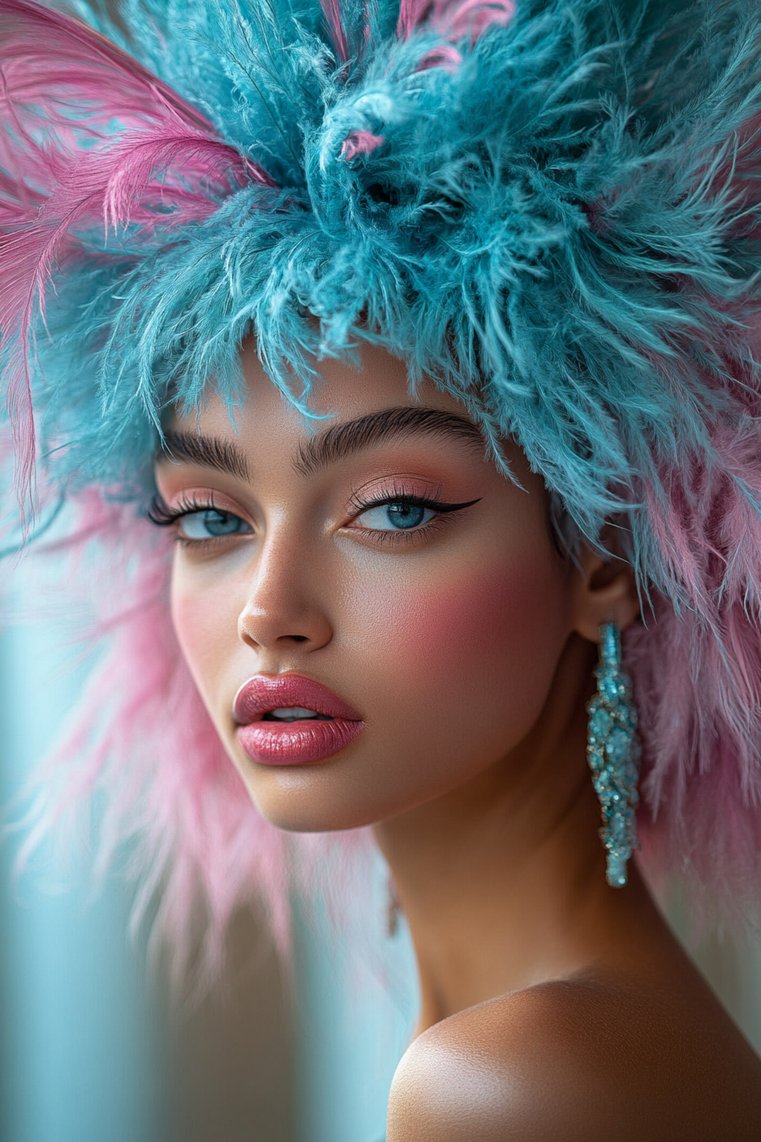 Brightly Colored Feathered Highlights
