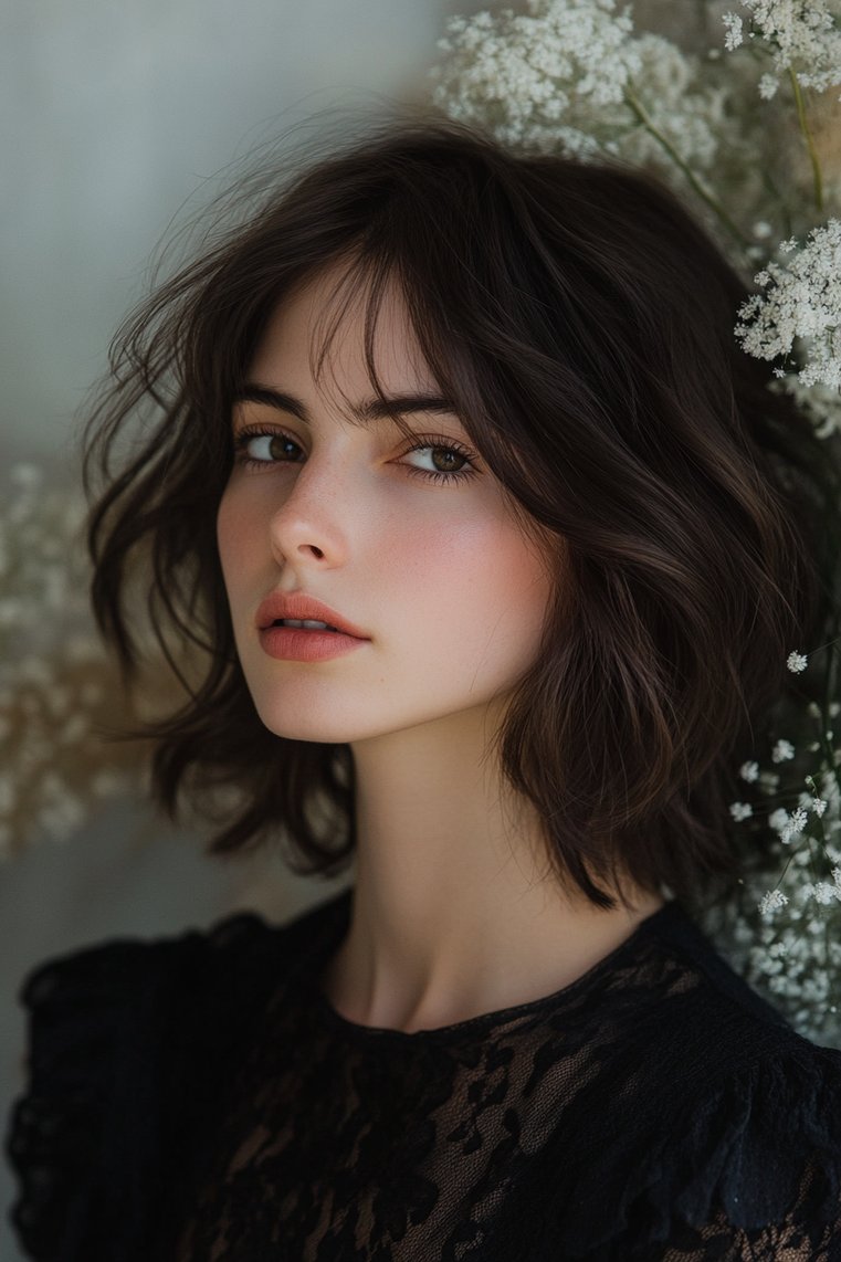 Brown Feathered Cut