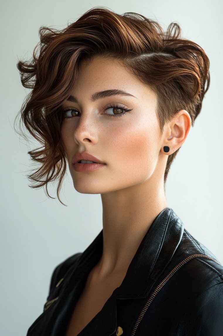 Brown Hair With Undercut Design