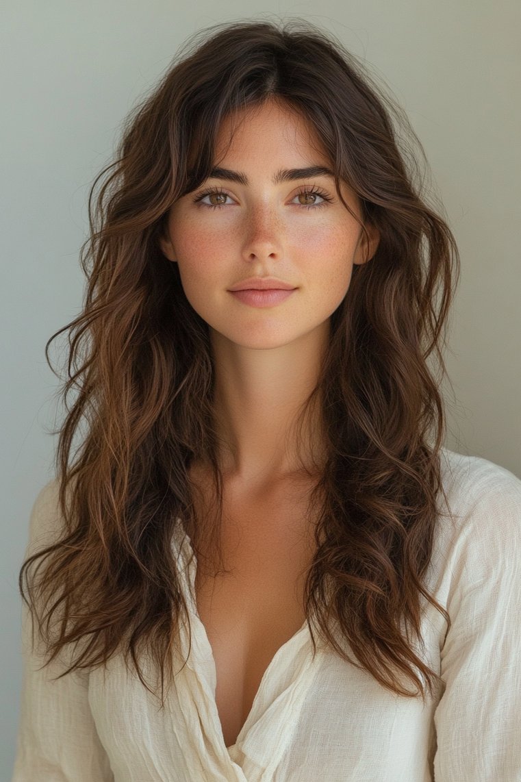 Brown Tousled Waves