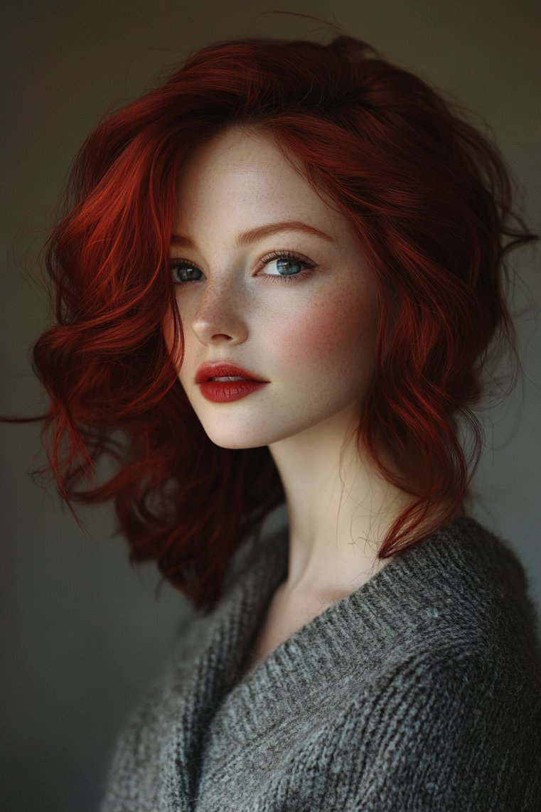 Burgundy Hair With Subtle Layers