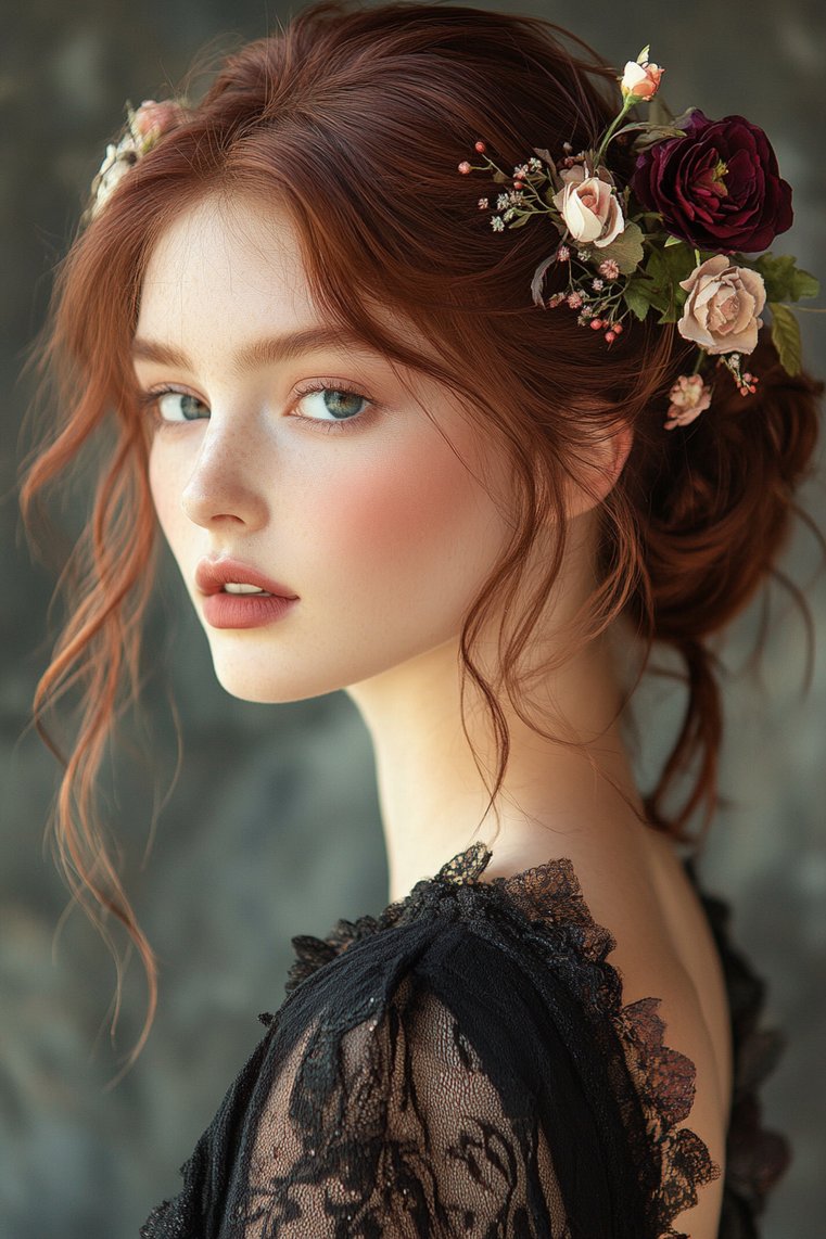 Burgundy Hair With a Vintage Flair