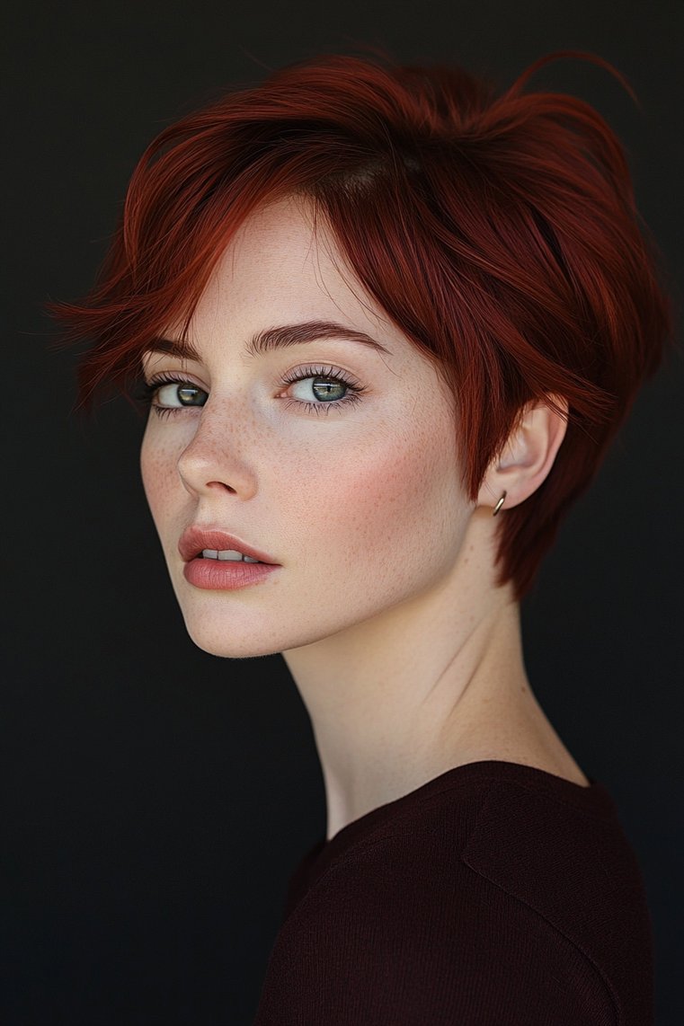 Burgundy Pixie Cut