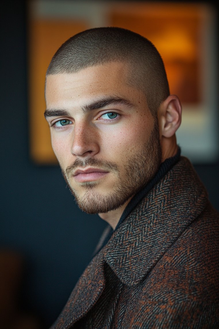 Buzz Cut With Sideburns